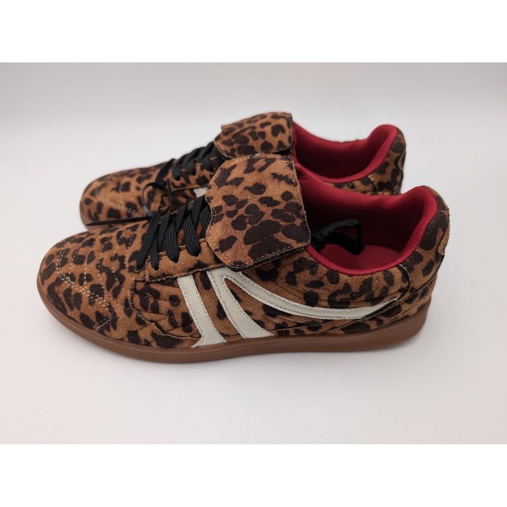 Steve Madden Madrid Mens 9M Leopard Print‎ Fold Over Tongue Sneakers MADR03S1